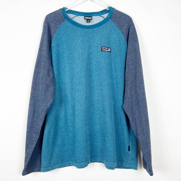 Patagonia Board Short Label Lightweight Crew Sweatshirt Men's XXL Big Sur Blue - Picture 1 of 12